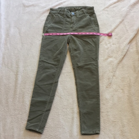 American Eagle Olive High-Waisted Corduroy Jegging - Picture 3 of 5